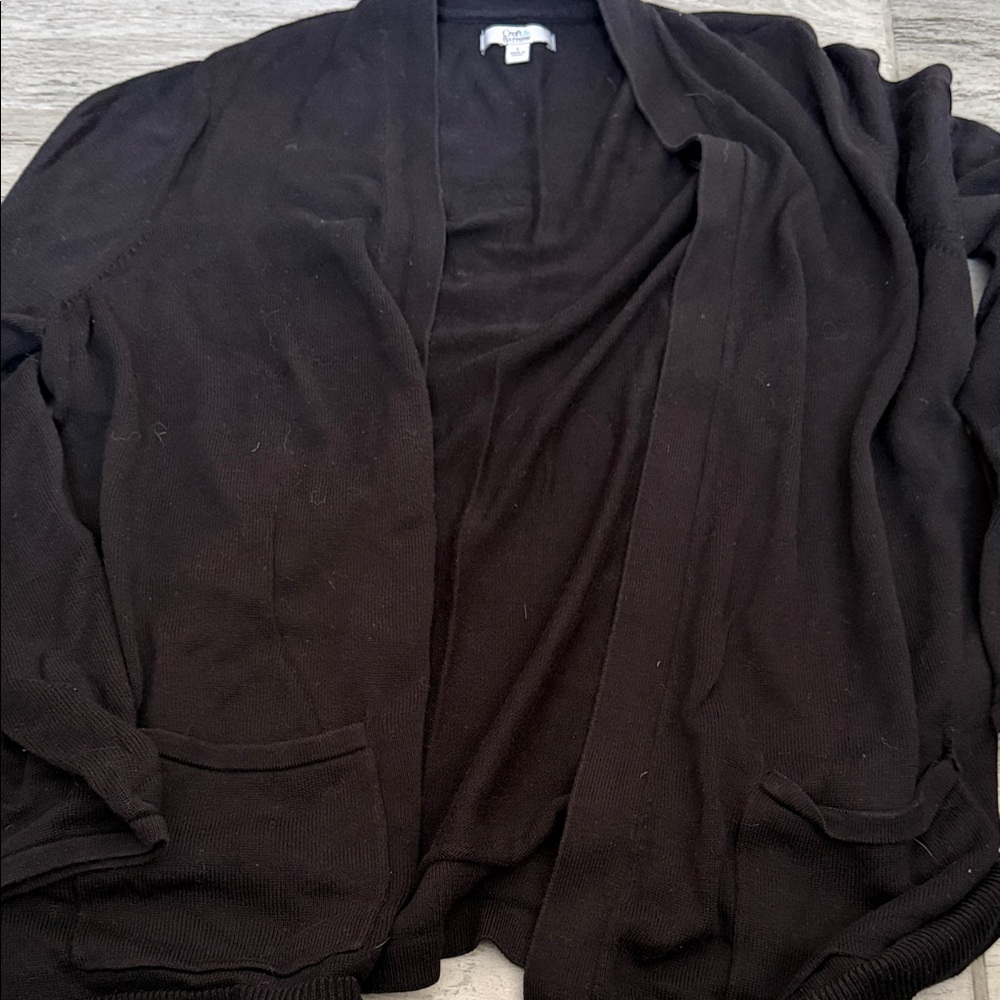 Croft and Barrow Black Open Front Cardigan Size large